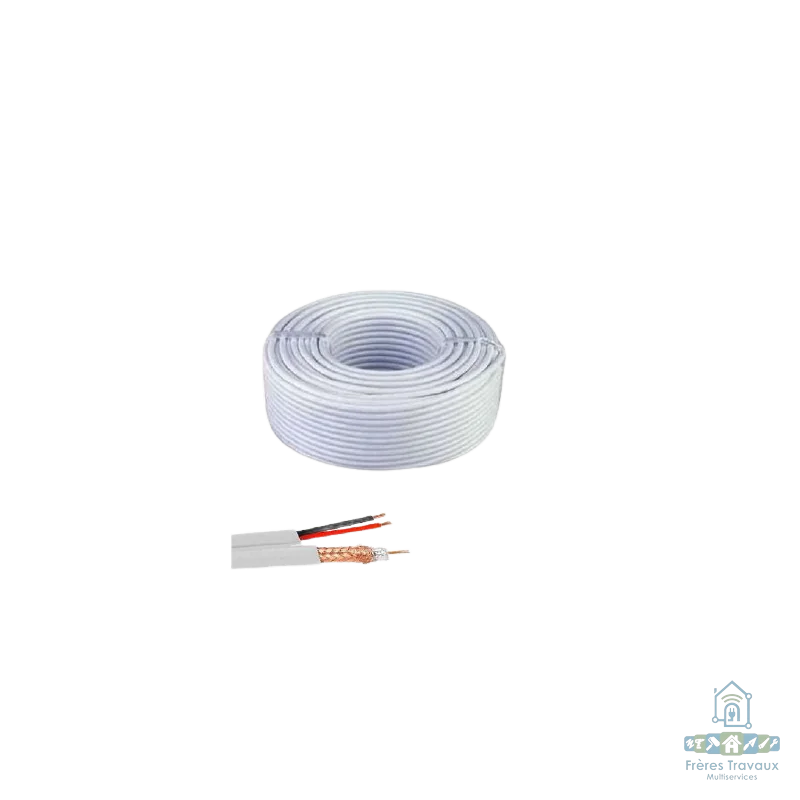 Bobine Cable Coaxial avec alimentation 100M