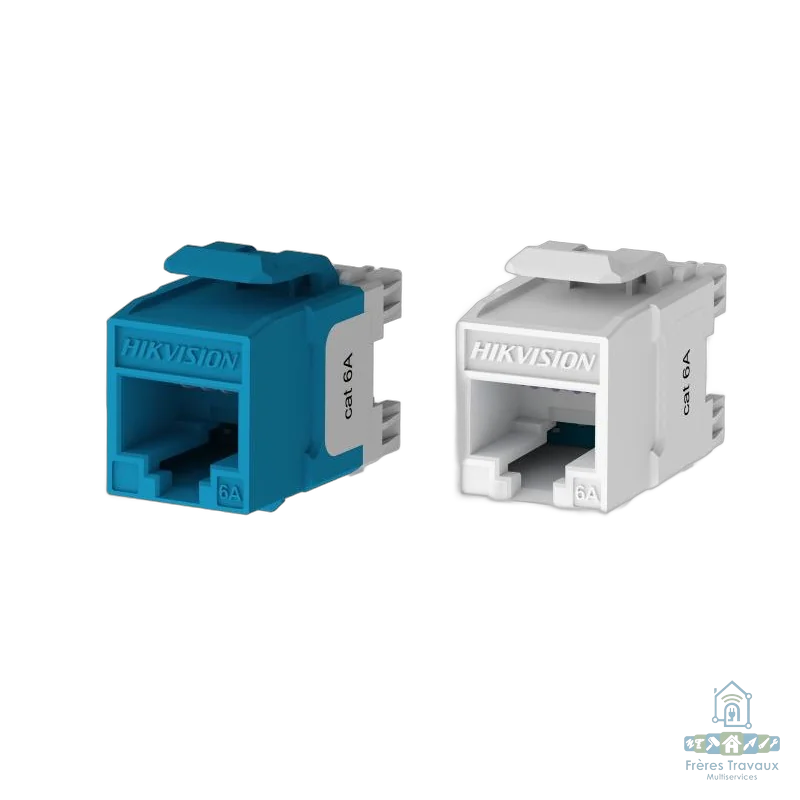 Prise Keystone Cat6A non blindée à 180° Hikvison DS-1CK6AU180T
