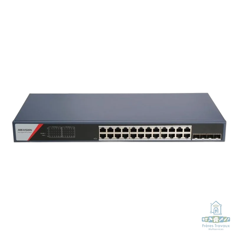 Switch Gigabit POE Smart 24 ports, 4 GE SFP, 370 W HIKVISION DS-3E1528P-SI-24P4F
