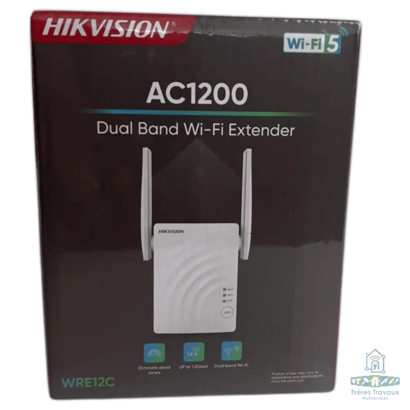 Routeur sans fil 2.4GHz/5GHz, vitesse jusqu’à 1200 Mbps Hikvision DS-3WRE12C