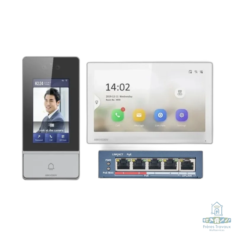 Hikvision PoE WiFi Facial Recognition IP Intercom Kit DS-KIS902-S