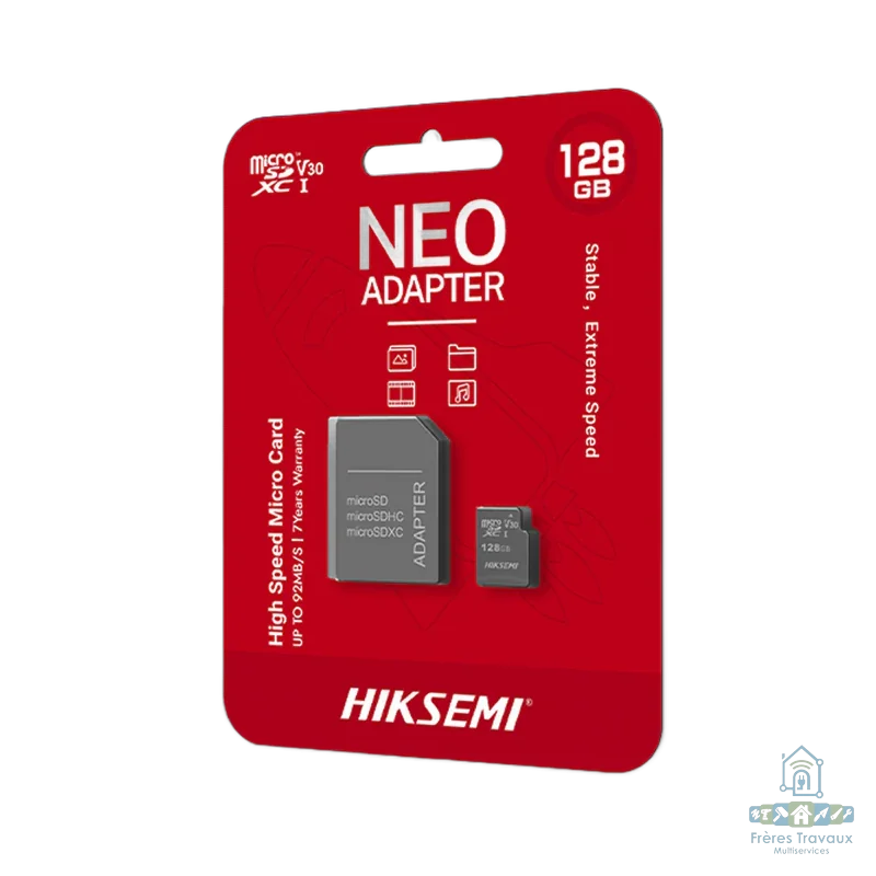 Carte Mémoire NEO TF Card + Adapter 128GO HIKSEMI HS-TF-C1-STD-128G